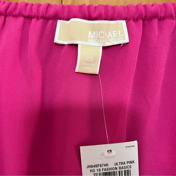 Michael Michael Kors Ultra Pink Ruffle Blouse Size XS NWT - Picture 2 of 12